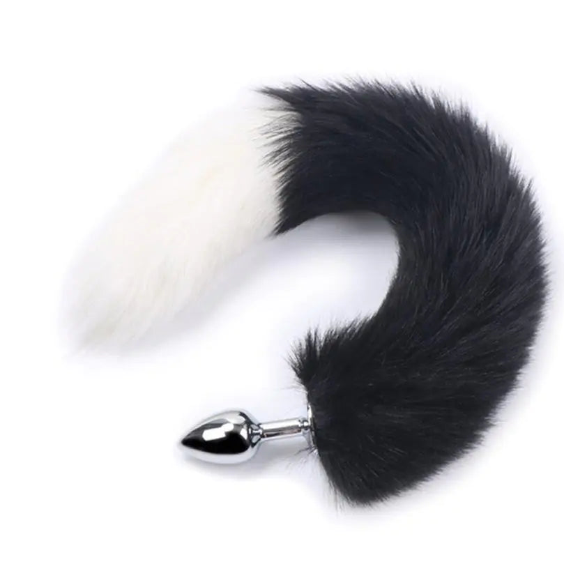 White Fox Tail Silicone Anal Plug for Backdoor Play