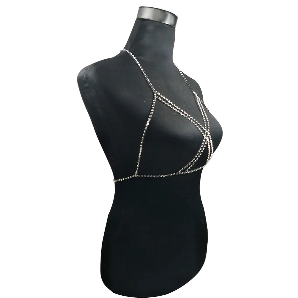 SHOW Sexy Beach Bikini with Rhinestone Body Chain