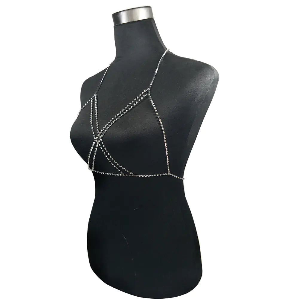 SHOW Sexy Beach Bikini with Rhinestone Body Chain