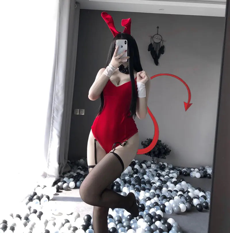 Chic Bunny Girl Lace Bodysuit