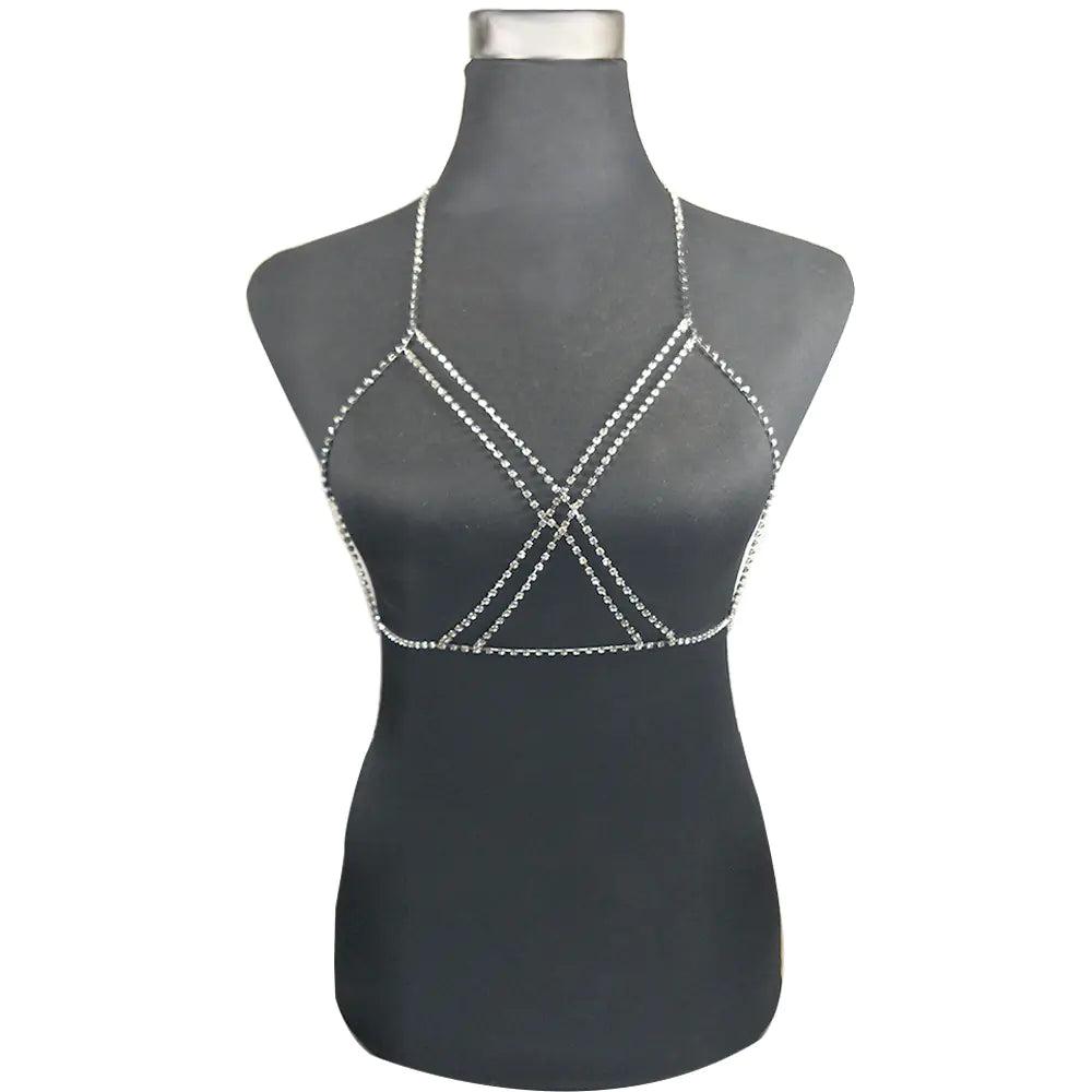 SHOW Sexy Beach Bikini with Rhinestone Body Chain