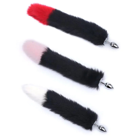 White Fox Tail Silicone Anal Plug for Backdoor Play